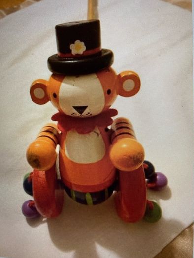 Wooden Bear Push or Pull along. Child's Toy.