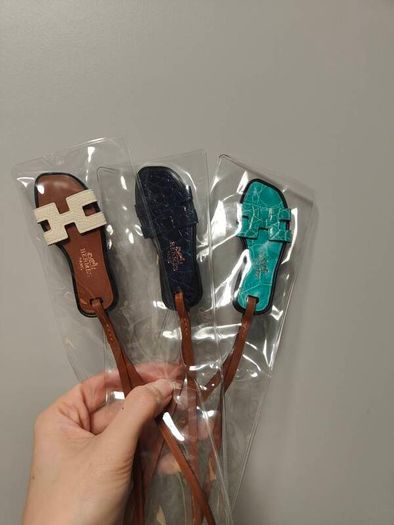 Handmade leather bag charm