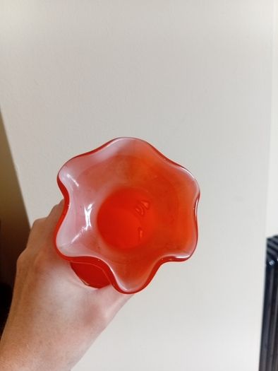 Vintage chinese plum blossom glass, set of 4, job lot, murano -style art galss