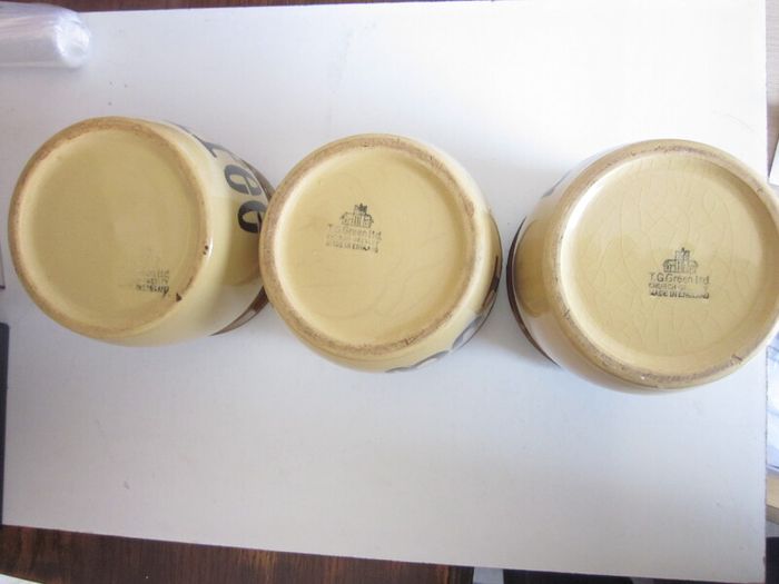 TG Green "Granville" Stoneware Glazed Jars X3