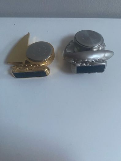 Miniature  vintage Sonica metal nautical clocks