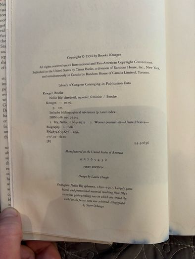 First Edition Nellie Bly Daredevil Reporter Feminist Book