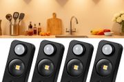 LED Motion Sensor Lights Indoor, Rechargeable Cupboard Lights with 3 Modes, Stick-On Dimmable Wireless USB Wardrobe Light for Drawer, Shelf, Stairs, Hallway, Under Cabinets, Warm White(4 Pack) [Energy Class A+]