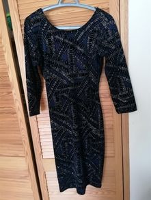 Navy sequenced dress