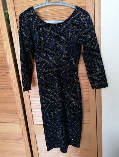 Navy sequenced dress