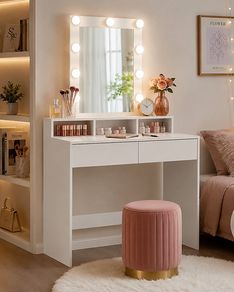 Dressing Table with Mirror and Bulbs,   Cosmetic LED