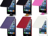 New Iphone 5 Premium Pu Leather Flip Case Cover Black Pink Purple White & Red