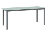 Garden Table Light Grey 190x90x74 cm Aluminium and Glass