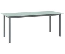 Garden Table Light Grey 190x90x74 cm Aluminium and Glass