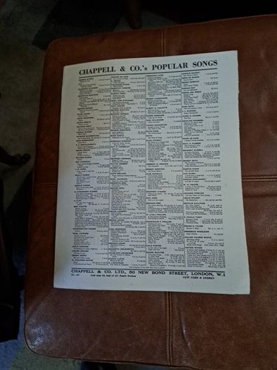 1950's  Shhet Music