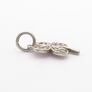 Vintage Signed Lucky Clover Sterling Silver & Cubic Zirconia Charm Image 6