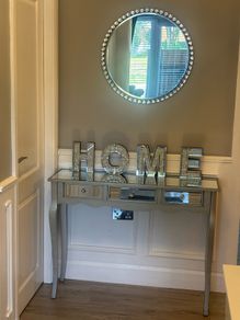 Console table mirror and home decor