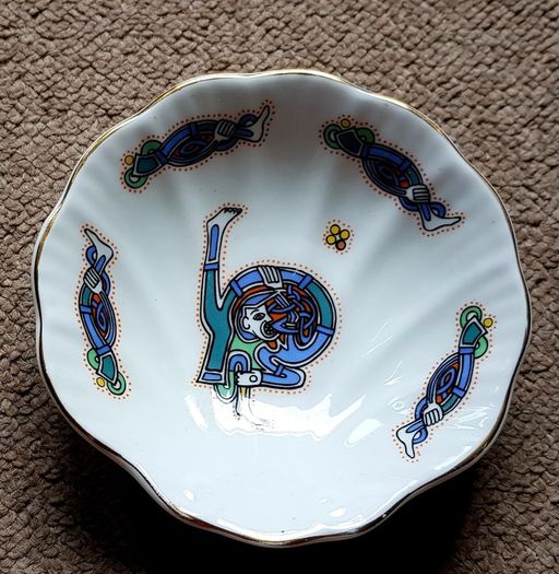 Royal Tara Book of Kells small Oyster Dish/ Ashtray Letter D