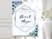 Personalised custom text Wedding Welcome Sign Modern Wedding Sign Wedding Names Sign Printed Sign