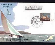 1970 Ireland Royal Cork Yacht Club (250th Anniversary) Commemorative Stamp Harp First Day Cover (FDC) with Cork Steele Cancel
