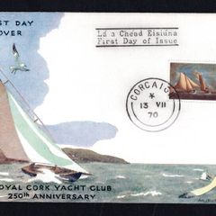 1970 Ireland Royal Cork Yacht Club (250th Anniversary) Commemorative Stamp Harp First Day Cover (FDC) with Cork Steele Cancel