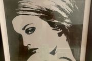 Framed Monochrome Woman Portrait Print (Pop Art / Modern Style)
