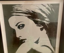 Framed Monochrome Woman Portrait Print (Pop Art / Modern Style)