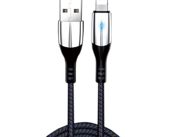 New 1m Premium LED for iPhone Fast Charge 3.0 USB Cable Aluminum Ends #915