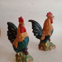 Vintage Hand Painted Plaster Corkerels x 2
