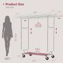 Double  Heavy Duty Clothes Rack 480 LBS Portable Garment Racks with Shelf, Chrome Image 2
