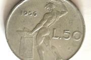 Italian 50 Lire 1956 Beautiful VF coin