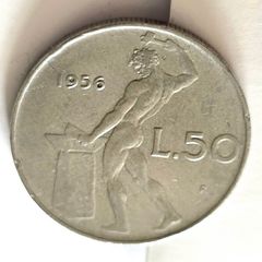 Italian 50 Lire 1956 Beautiful VF coin