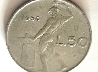Italian 50 Lire 1956 Beautiful VF coin