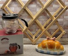 Brand New Kitchen Decor Bundle - Kilner Syrup, Croissant Butter Dish & Wine Rack