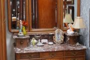 Antique French Oak Dressing Table with Marble Top