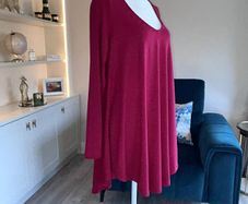Ladies Long Sleeved Raspberry Pink Top from Basic Mat. Size UK 20-22 / EU 48-50