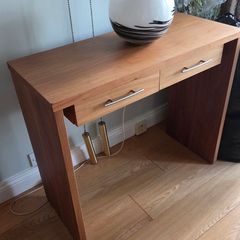 Solid Wood Console Hall Table with 2 Drawers