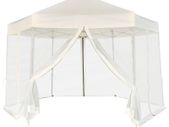 Hexagonal Pop-Up Marquee with 6 Sidewalls Cream White 3.6x3.1 m