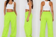 Women Neon Lime Jogger Pants