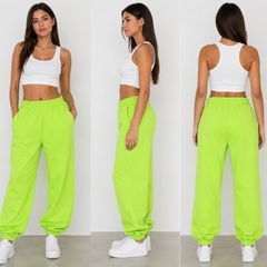 Women Neon Lime Jogger Pants