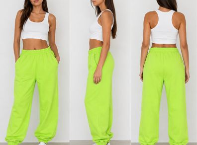 Women Neon Lime Jogger Pants