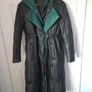 Black/Green Leather Coat Image 3