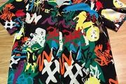 Vintage Colourful Graffiti Print Shirt Streetwear Festival Style