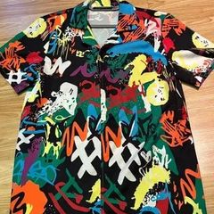Vintage Colourful Graffiti Print Shirt Streetwear Festival Style