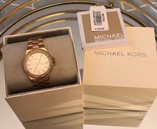 Michael Kors MK Mini Lennox Pave Rose Gold-Tone Watch