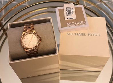 Michael Kors MK Mini Lennox Pave Rose Gold-Tone Watch