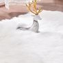 Super Soft Fluffy Faux Sheepskin Rug, Shaggy Silky Plush Carpet For Bedrooms Rugs Living Room Kids Rooms Decor Bedside Rugs (27.5 x 53.1 inch, White) Image 5