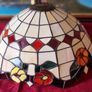 24 Inch Tiffany Style Table Lamp With 18 Inch Wide Stained Glass Shade And Polished Brass Base Image 6