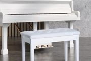 Leather Piano Dressing Stool  White
