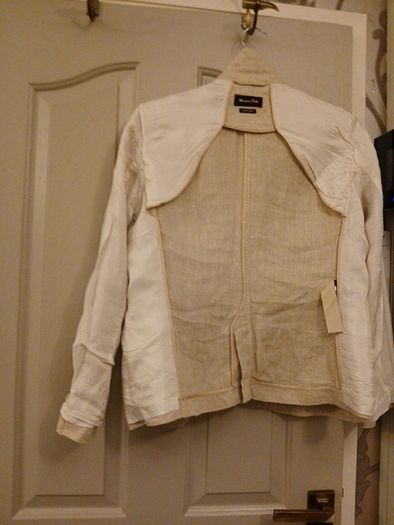 jacket  massimo dutti oatmeal /beige linen jacket 12