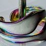 Double Layer Geometric White & Rainbow Open Ring Image 3
