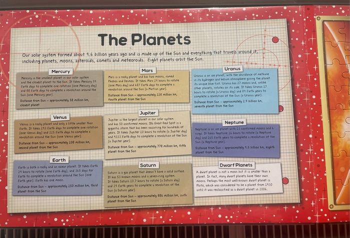Inside our Solar System Jigsaw Book with 4 x 96 Piece jigsaws