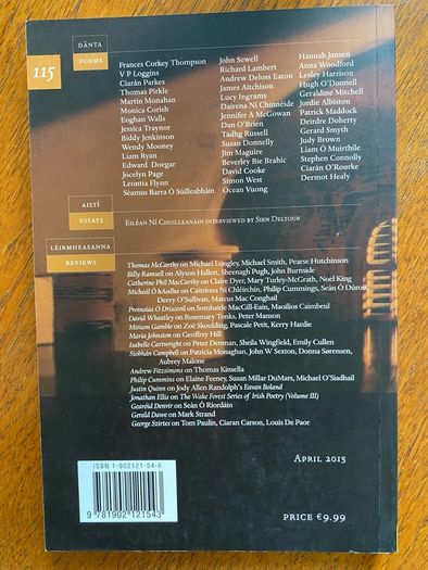 Poetry Ireland Review 115 - Vona Groarke ed