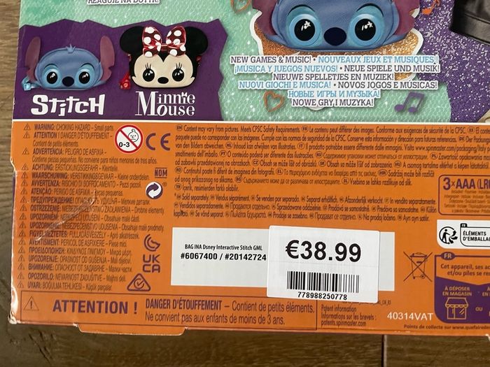 Stitch Purse Interactive Toy and Shoulder Bag Purse girls with 30 sounds BNWT