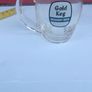 Gold keg  vintage half pint draught beer tankard glass .made by skol company, 70s ,rare glass,sold as is Image 3